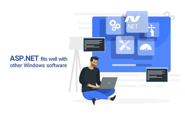 asp.net fits well with other windows software