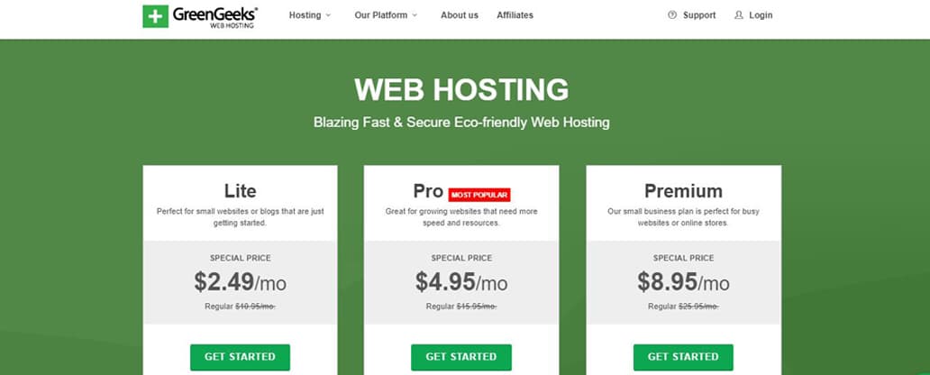 greengeeks web hosting