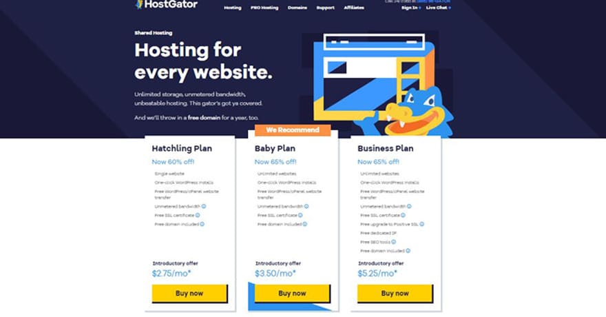 hostgator web hosting