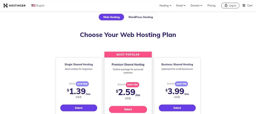 hostinger web hosting