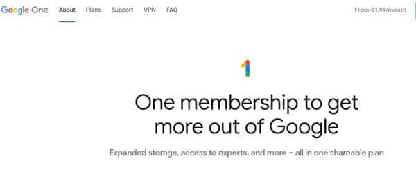 google one storage