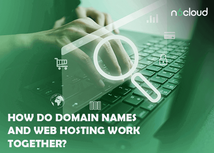 How do domain names and web hosting work together?